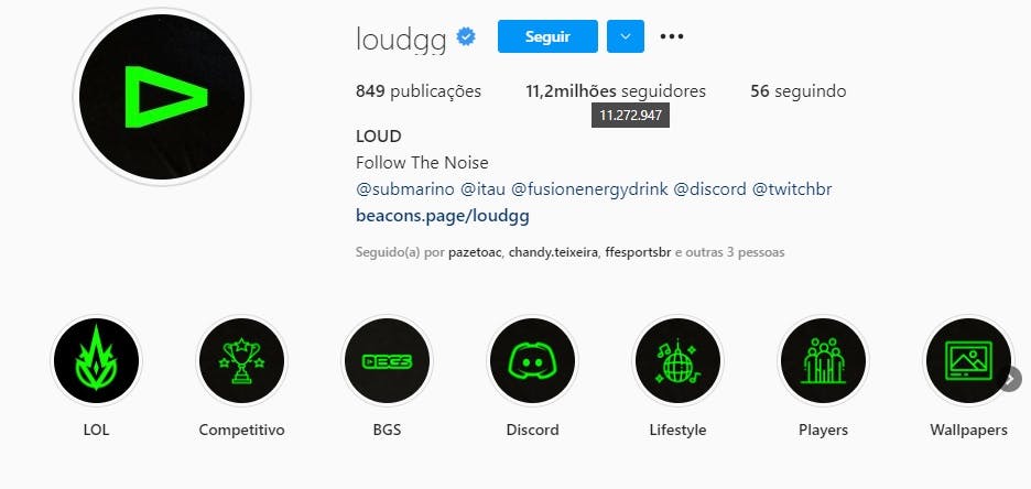 <em>LOUD supera marca da FaZe Clan no Instagram - Imagem: <a href="https://www.instagram.com/loudgg/" target="_blank" rel="noreferrer noopener nofollow">Instagram/Reprodução</a></em>