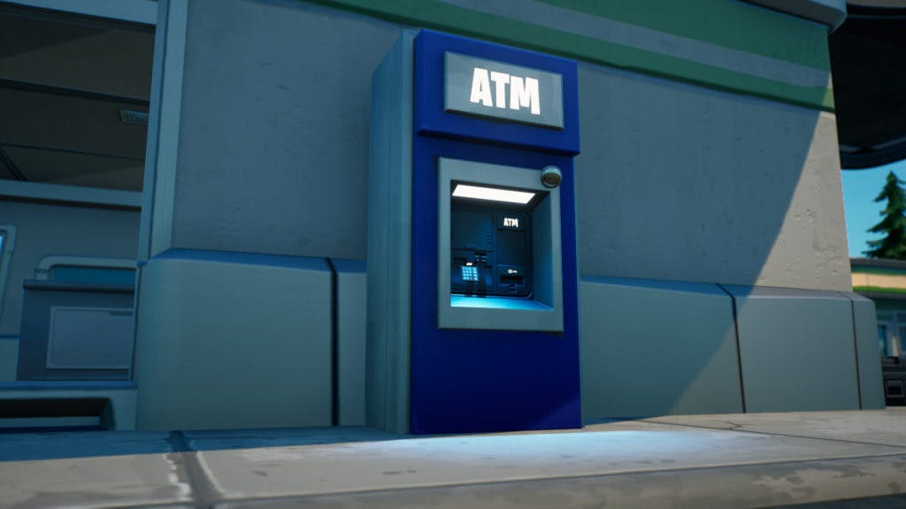 ATM machines contain the secret to unlock Free Guy emote. Image Credit: <a href="https://www.epicgames.com/fortnite/en-US/news/free-guy-quests-in-fortnite">Epic Games</a>.&nbsp;