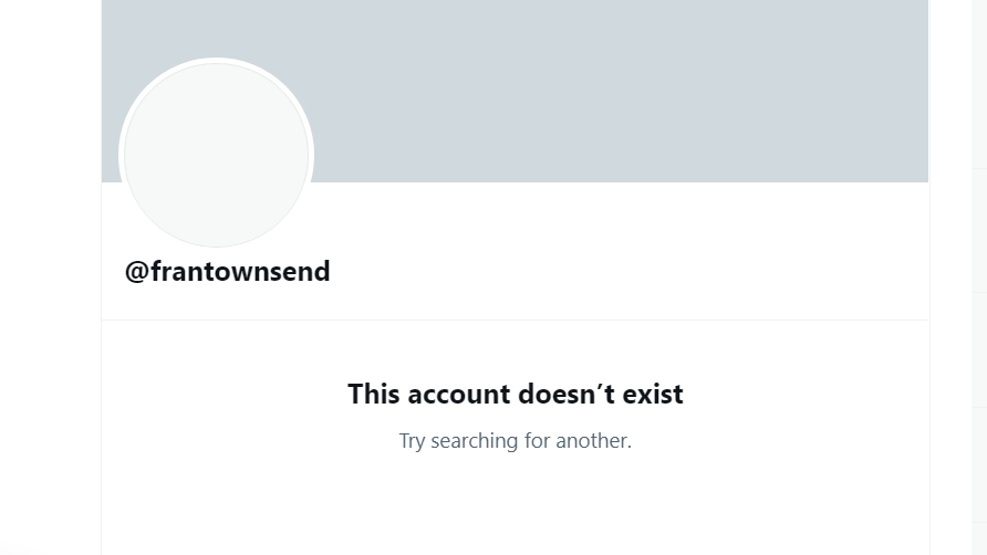 Fran Towsend's deleted Twitter account