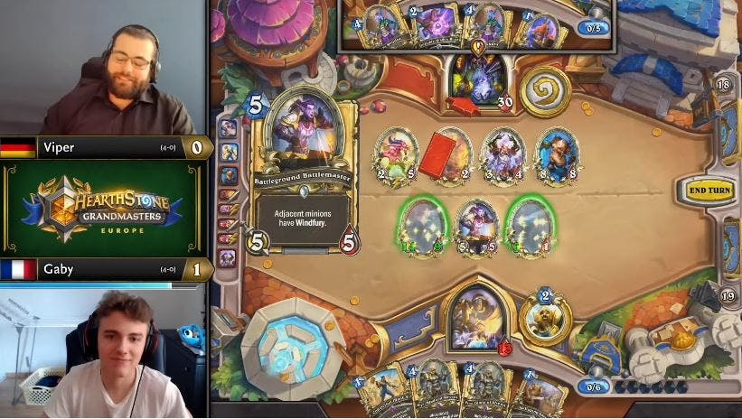 Gaby's Paladin beating Viper on Grandmasters finals week 1 - From HS Esports broadcast