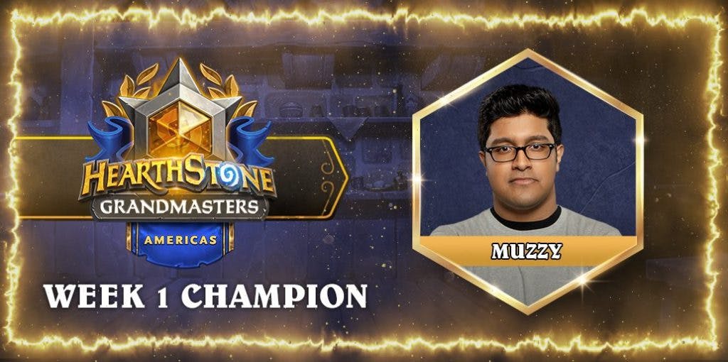 Muzzy foi Campeão do Hearthstone Grandmasters Week 1 Americas Champion - <em>Imagem: Blizzard</em>