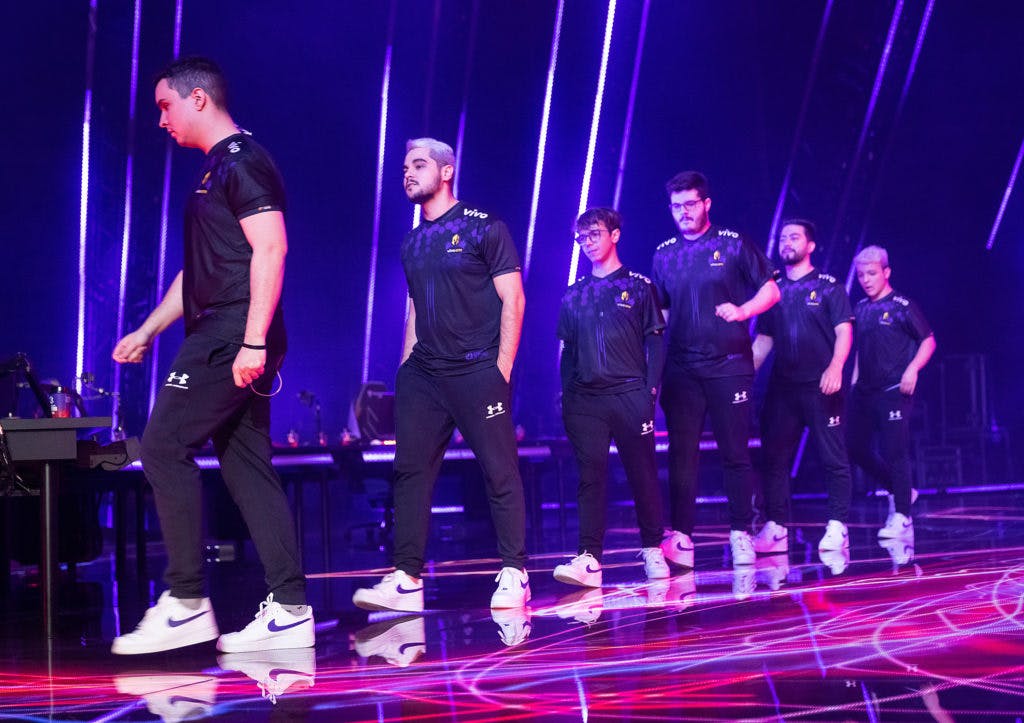 Vivo Keyd walk on stage at Masters Berlin. Image credit: Colin Young-Wolff/Riot Games.