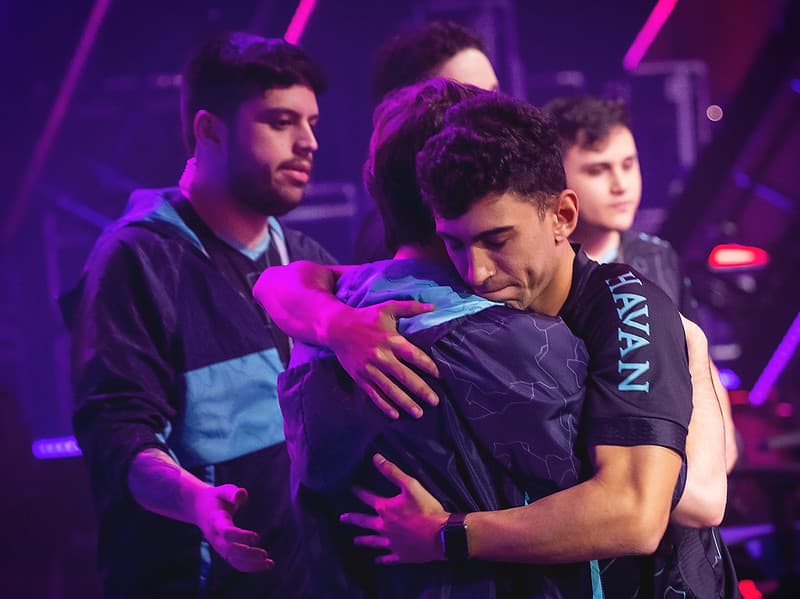 BERLIN, GERMANY - SEPTEMBER 14: Team Havan Liberty react at the <a href="https://esports.gg/news/valorant/valorant-champions-storylines-day-6/">VALORANT Champions</a> Tour 2021: Stage 3 Masters on September 14, 2021 in Berlin, Germany. (Photo by Colin Young-Wolff/Riot Games)