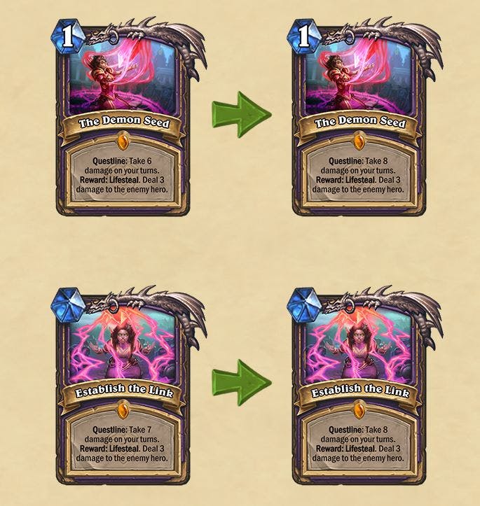 The Demon Seed nerf in Hearthstone 21.3 Balance Patch - Image by Blizzard.