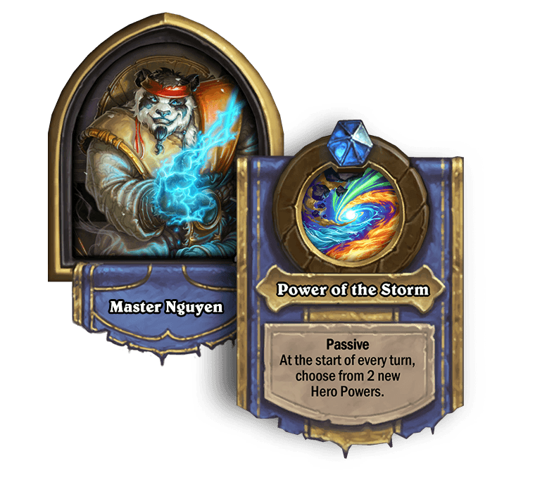 Master Nguyen as a Hearthstone Battlegrounds hero. Image via Blizzard Entertainment.