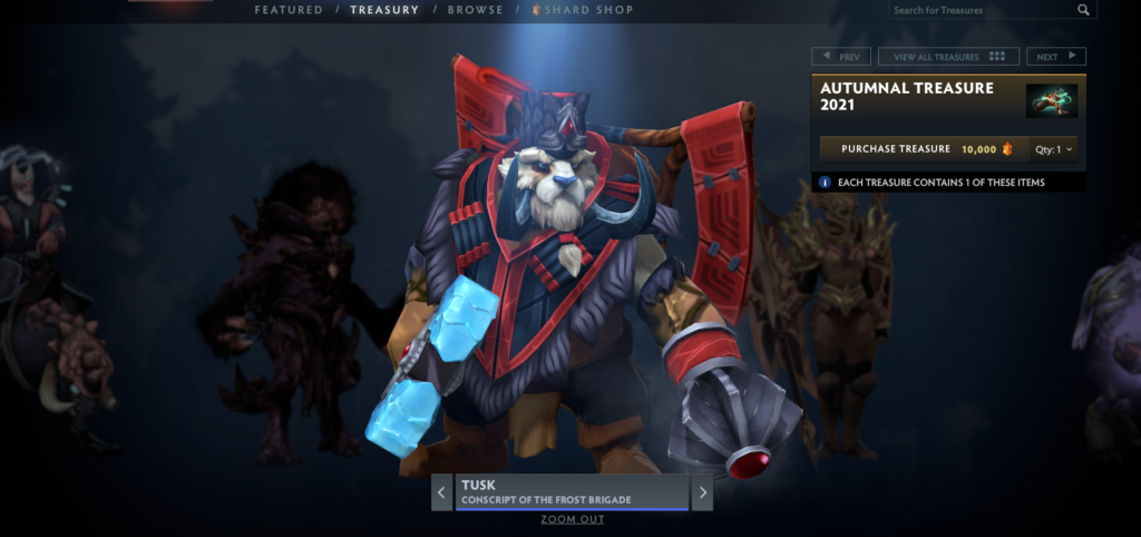 The 2021 newly release Conscript of the Frost Brigade set for Tusk (image via Valve)