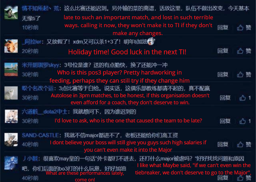 Criticisms on Elephant's Weibo posts after the loss against PSG.LGD in the do-or-die series