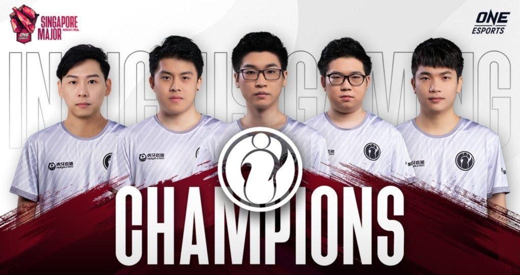 Invictus Gaming's roster coming to TI10: (from left) Oli, JT-, flyfly, Emo, Kaka