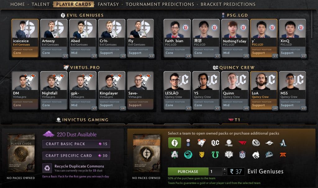Complete at least 18 team player cards for the Royal Flush.