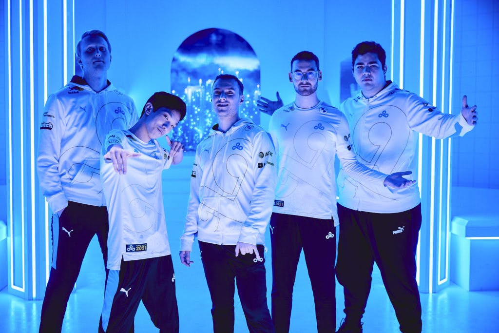 REYKJAVIK, ICELAND - OCTOBER 9: Team Cloud9 poses at the League of Legends World Championship Groups Stage Features Day on October 9, 2021 in Reykjavik, Iceland. (Photo by Lance Skundrich/Riot Games)