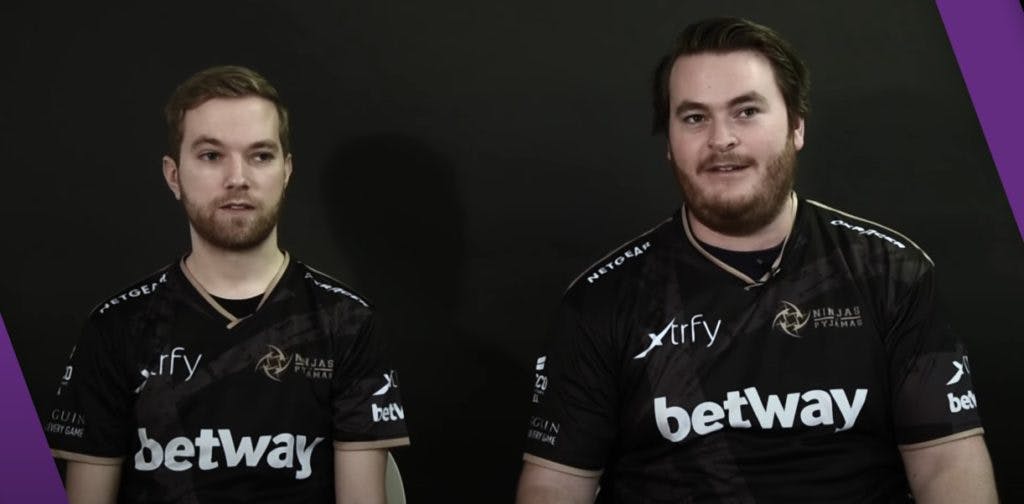 Xizt and Friberg are former teammates but also very close friends. Xizt has retired as a player, but still wants to stay involved in esports. Screengrab via <a href="https://www.youtube.com/watch?v=TYlg8QXMagQ" target="_blank" rel="noreferrer noopener nofollow">Betway</a>.
