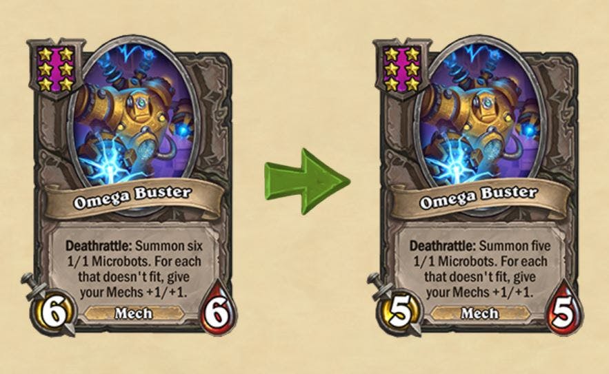 Omega Buster nerf with the 21.4.4 Hearthstone Patch