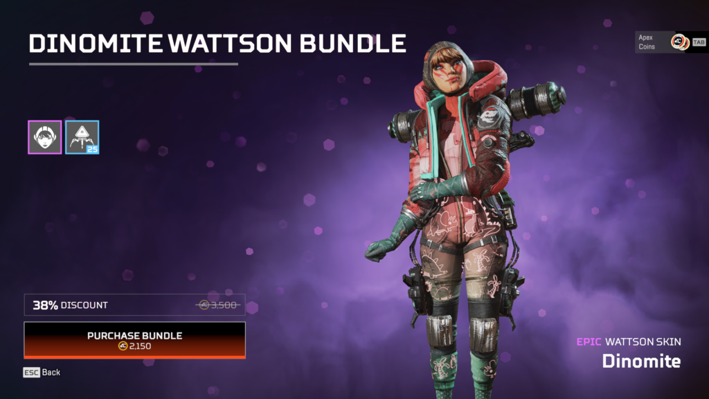 Wattson's Dinomite skin is back on sale for Black Friday
