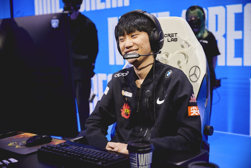 Doinb at Worlds 2021. The mid laner has left FPX after 3 years and a World Championship title. (RIOT GAMES/Lance Skundrich)