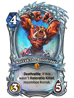Korrak the Bloodrager, new Diamond card for Alterac Valley's expansion