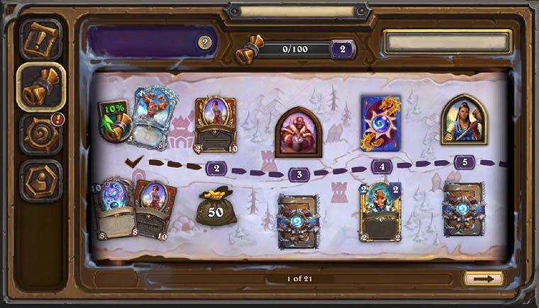 Hearthstone's Rewards Track for Alterac Valley's expansion