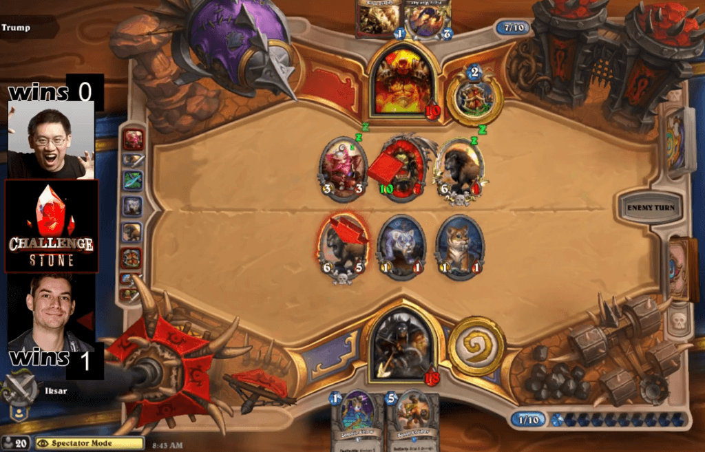 Trump versus Iksar in Challengestone Bahamas. Image via Kripparrian.