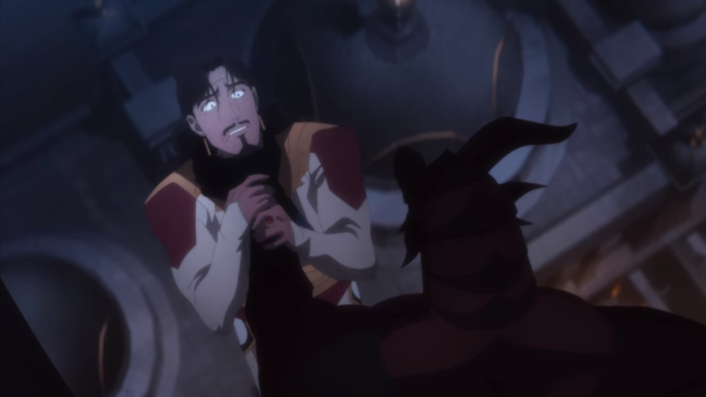 An angry Davion/Slyrak before killing Emperor Shabarra - Dragon's Blood Book 2
