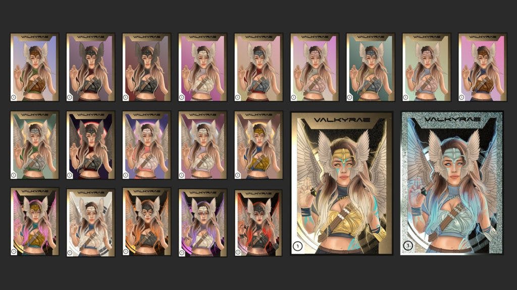 Here's an example of the Valkyrae cards.