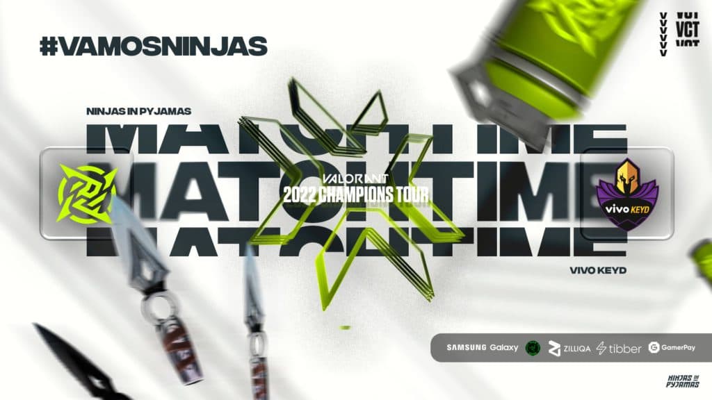 Chamada da partida, entre Ninjas in Pyjamas e Vivo Keyd - Reprodução: Twitter