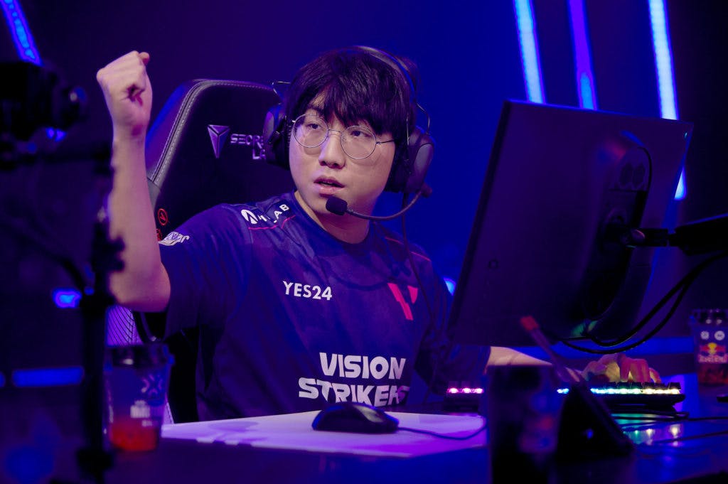 BERLIN, GERMANY - SEPTEMBER 11: Vision Strikers' Yu "BuZz" Byung-chul competes at the VALORANT Champions Tour 2021: Stage 3 Masters on September 11, 2021 in Berlin, Germany. (Photo by Lance Skundrich/Riot Games)
