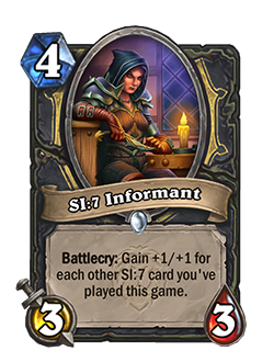 SI:7 Informant card. Updated with <a href="https://esports.gg/news/hearthstone/hearthstone-23-4-patch-notes-throne-of-the-tides-mini-set-and-diablo-coming-back-to-battlegrounds/">Hearthstone Patch</a> 22.4.3<br> Image via Blizzard Entertainment.