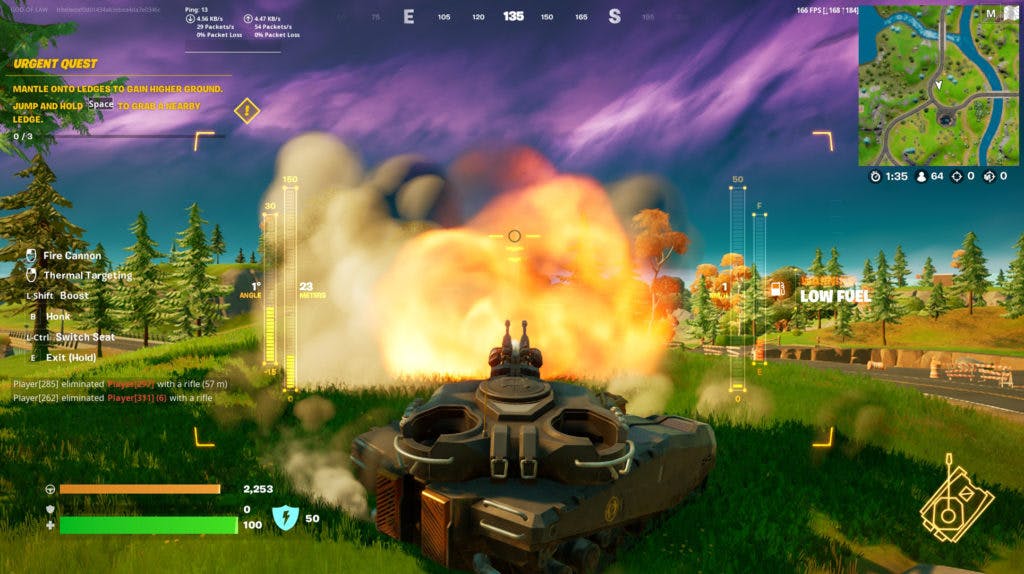 A Fortnite Tank is a force to be reckoned with! (Even without fuel you can still fire!)