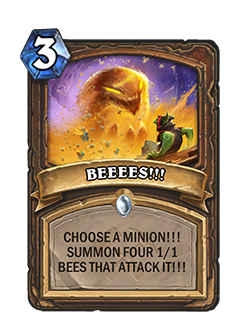 BEEEES!!! card text for April Fool's Day. Image via Blizzard Entertainment.
