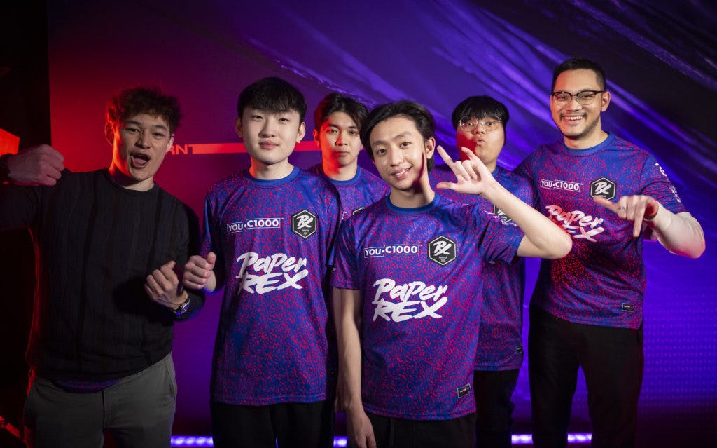 REYKJAVIK, ICELAND - APRIL 16: Team Paper Rex poses at the VALORANT Masters Bracket Stage on April 16, 2022 in Reykjavik, Iceland. (Photo by Colin Young-Wolff/Riot Games)<br>