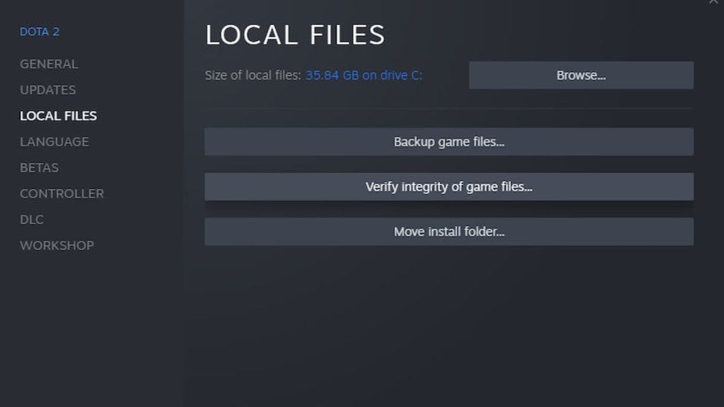 Verify the integrity of your Dota 2 game files
