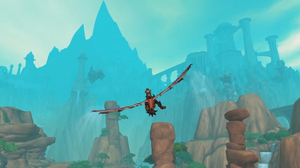 You'll be able to take to the skies using the new Dragonriding skill to soar across the Dragon Isles (Image via Blizzard)