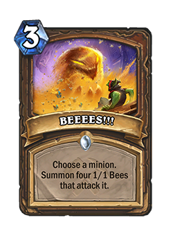 BEEEES!!! card text. Image via Blizzard Entertainment.