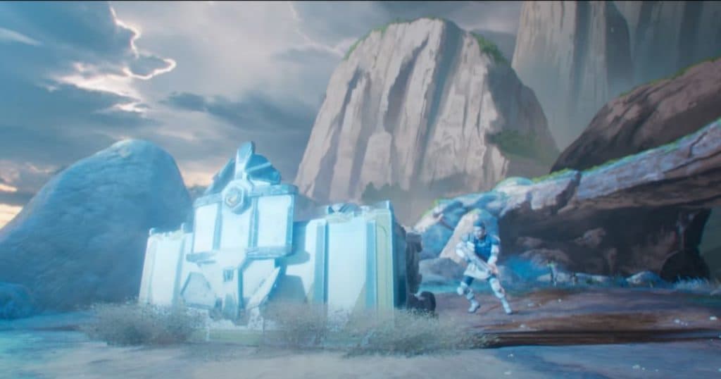 Newcastle's Ultimate deploys a large wall that creates a significant amount of cover for his squadmates