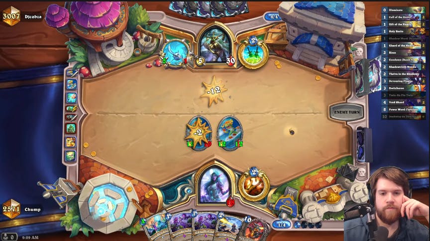 Turn 4 BTW - Switcheroo Combo Priest (Standard) - Image from <a href="https://youtu.be/O3o3rWe66do" target="_blank" rel="noreferrer noopener nofollow">Chump's Video</a>