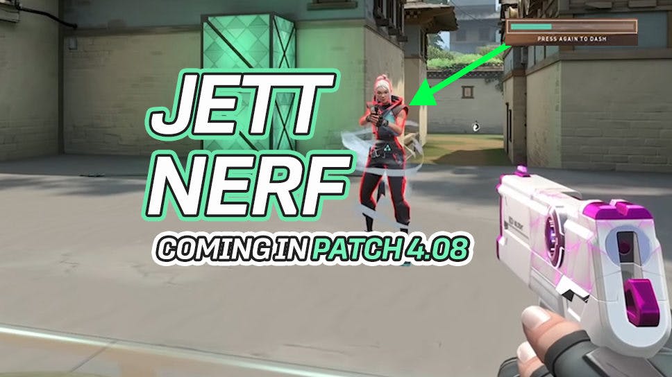 Jett nerf coming in Patch 4.08 as Riot rework her signature ability Tailwind cover image