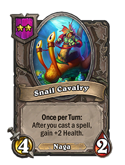 Snail Cavalry<br>Old: 5 Attack, 2 Health <strong>→</strong> <strong>New: 4 Attack, 2 Health</strong>