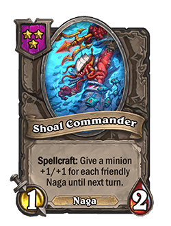Shoal Commander<br>Old: 2 Attack, 2 Health <strong>→</strong> <strong>New: 1 Attack, 2 Health</strong>