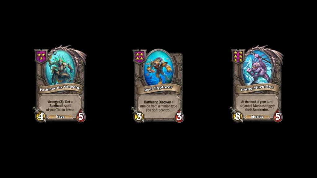 Pashmar the Vengeful, Reef Explorer, and Young Merk-Eye. Image via Blizzard Entertainment.