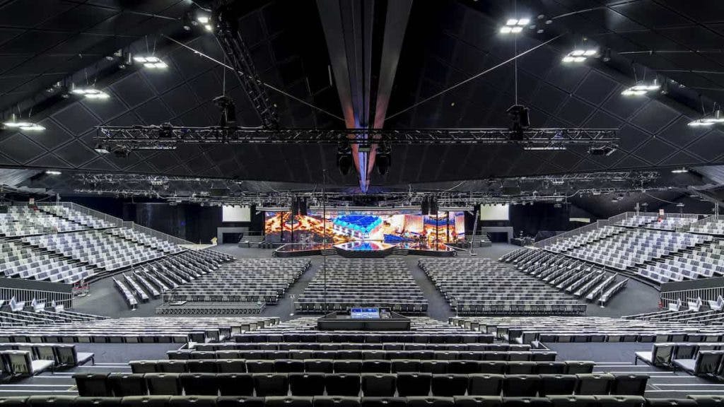 O Suntec Convention Center em seu formato de Arena (Foto: Suntec Arena)