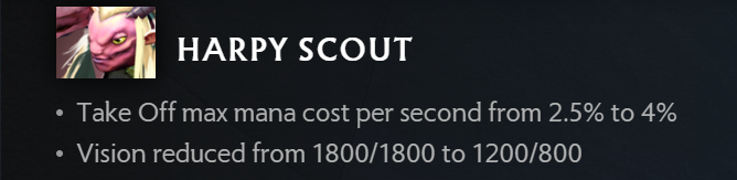 Harpy Scout has finally be nerfed in patch 7.31c (Image via Valve)