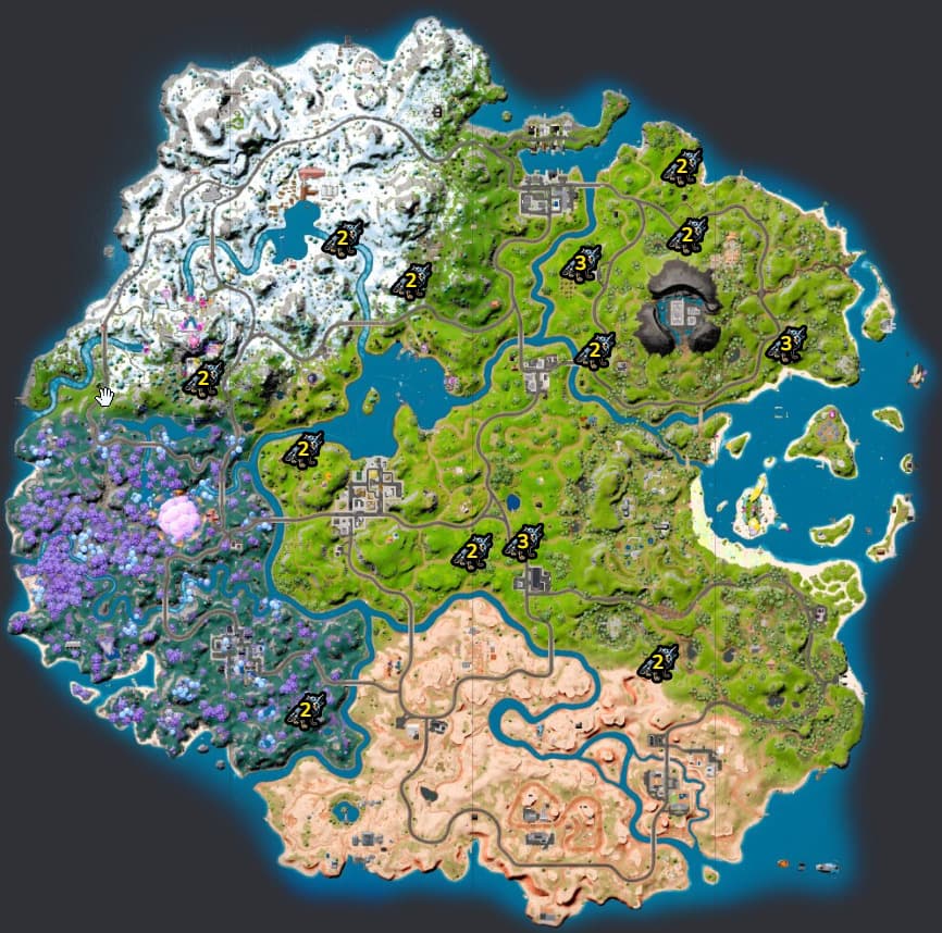 Wolf spawn locations via Fortnite.GG