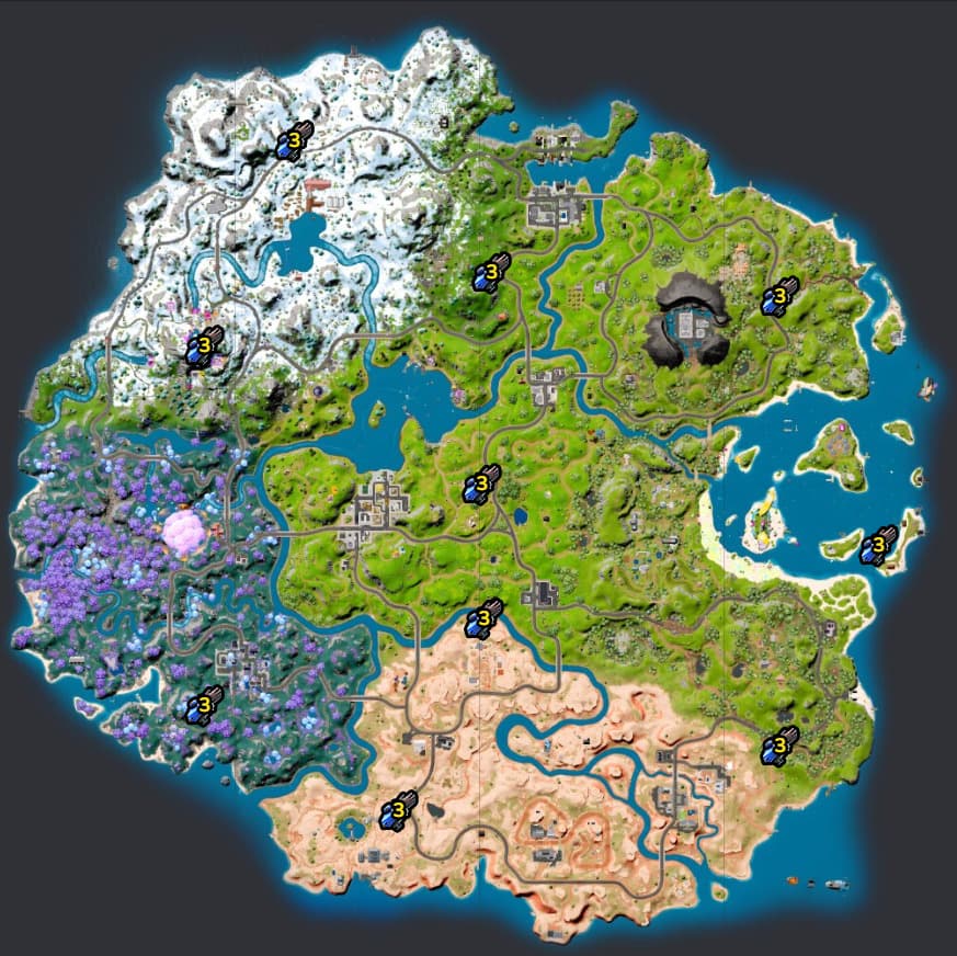 Grapple Glove locations per Fortnite.GG