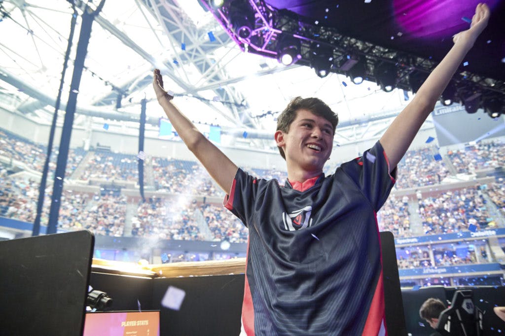 At the age of 16, <a href="https://esports.gg/news/fortnite/fortnite-16-million-paid-out-in-us/">Bugha won $3 million</a> for winning the Fortnite World Cup 2019.  (Epic Games vía AP)