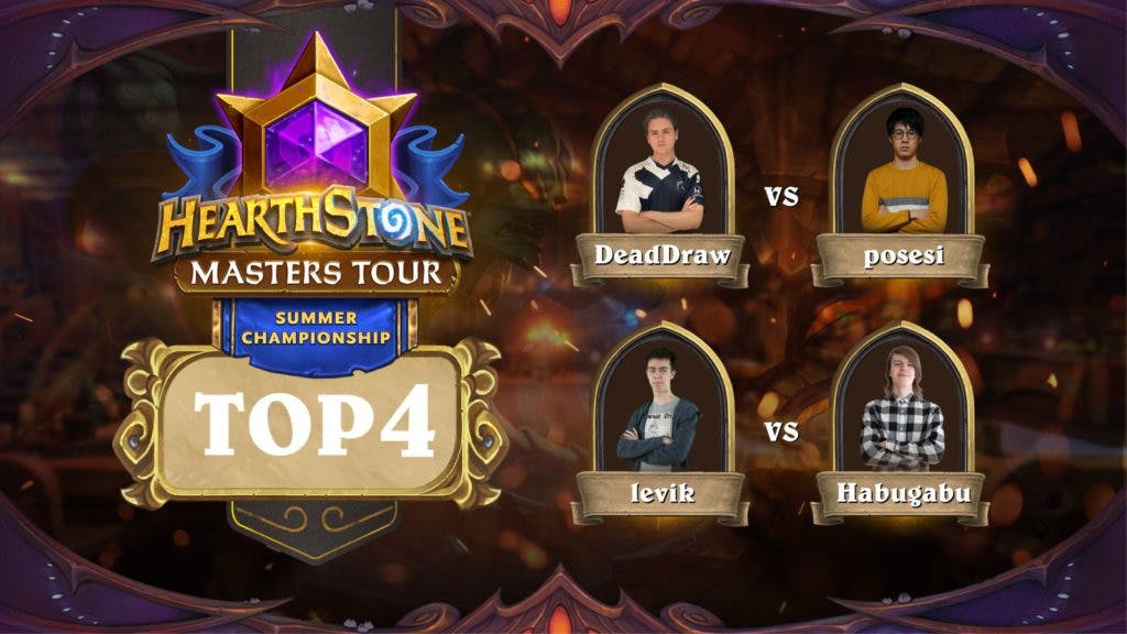 Top 4 players of the Hearthstone Masters Summer Championship. Image via Blizzard Entertainment.