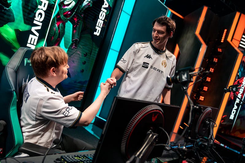 MAD Lions Kaiser and UNF0RGIVEN at LEC studio. Image Credit: Riot Games