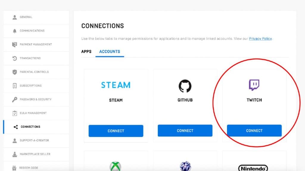 Connect your Twitch account