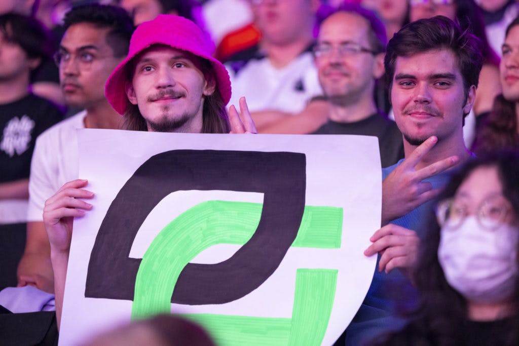 OpTic fans cheering for the team at VCT Masters Copenhagen. Image Credit: Colin Young-Wolff/Riot Games.