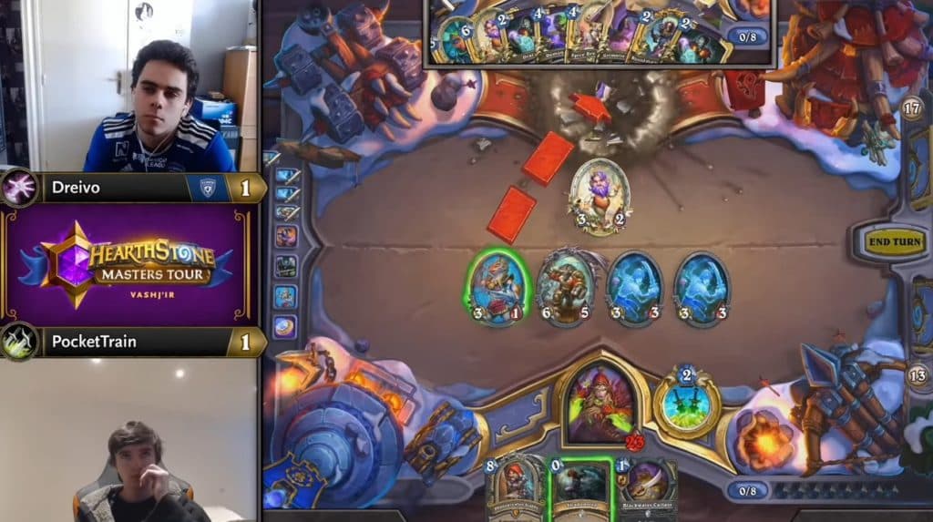 PocketTrain versus Dreivo during Hearthstone Masters Tour Vashj'ir. Image via Blizzard Entertainment.