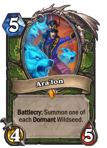 The Ara'lon Hunter Legendary from Hearthstone's <a href="https://esports.gg/guides/hearthstone/create-fireside-open-murder-at-castle-nathria-hearthstone-packs/">Murder at Castle Nathria expansion</a>. Image via Blizzard Entertainment.