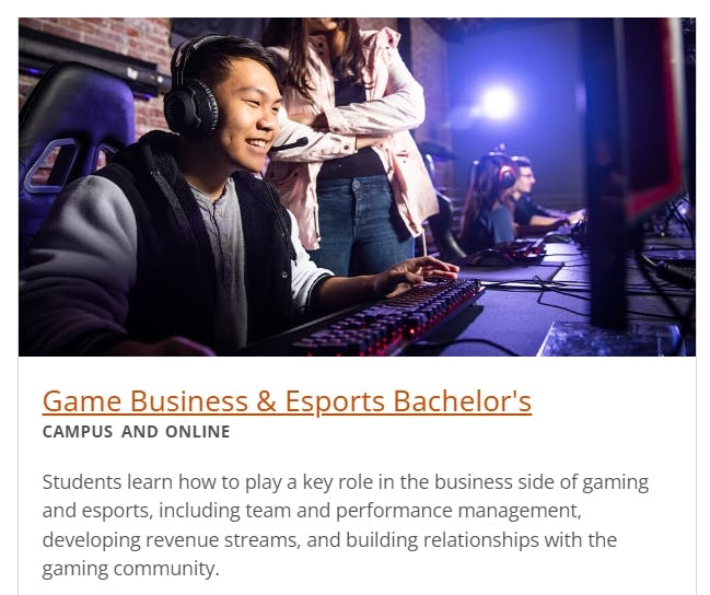 Full Sail University has opened a new Game Business and Esports degree (full details below)